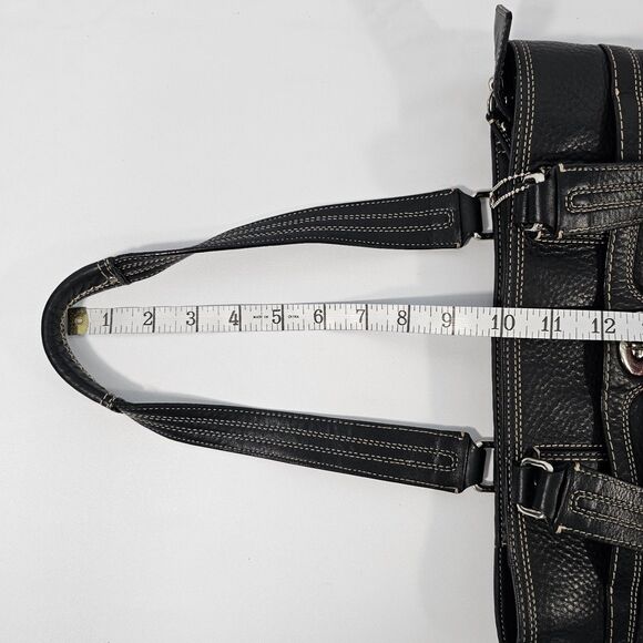 Coach Hamilton Hampton F13959 Black Pebbled Leather Shoulder Bag Turn Lock - Picture 12 of 12